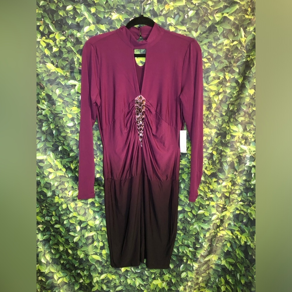 Elegant Purple and Black Women's Dress